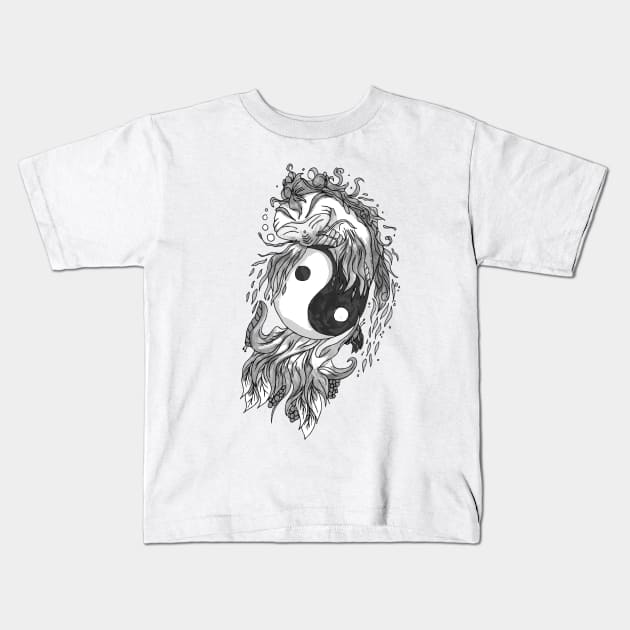 Yin Yang Koi Balance Kids T-Shirt by hybridgothica